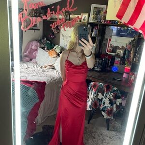 Elegant Red Satin Gown